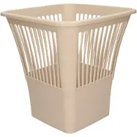 PlasticForte Afvalbak/vuilnisbak/kantoor prullenbak - plastic - beige - 30 cm - Prullenmanden