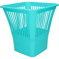 PlasticForte Afvalbak/vuilnisbak/kantoor prullenbak - plastic - blauw - 30 cm - Prullenmanden