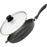 Fackelmann Koekenpan 32 cm met glazen deksel zonder PFAS Elo Alucast