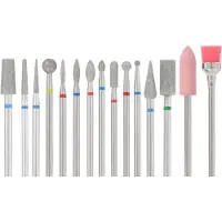 FOOCCA Premium Diamond / Diamant Nagelfrees Bitjes - Set 15 Stuks - Elektrische Nagelvijl Opzetstukjes - Diamanten Nagel Bitjes - Universeel Formaat Nagel Bits - Manicure en Pedicure - Nagel Frees