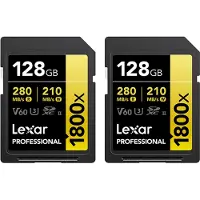 Lexar Professional SDXC 1800x GOLD 128GB 210MB/s - Duo-Pack