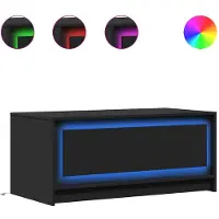 vidaXL Salontafel met LED-verlichting bewerkt hout zwart