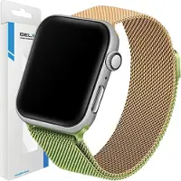 Beline pasek Apple Watch Steel 42/44/45/49mm zielono-złoty green/gold