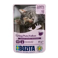 Bozita 12x85g Stukjes in Saus Pouch Kalkoen Kattenvoer