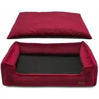 HUGGY DOGGY Premium hondenbed in bordeauxrood, geschikt voor kleine honden, zoals een Yorkshire Terriër, merk S