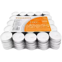 Iso Trade 100 stuks waxinelichtjes - theelichten - diameter 3.5 cm - hoogte 1 cm - brandtijd 3 uur