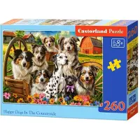 Castorland Puzzel 260 Stukjes: Vrolijke Honden op het Platteland