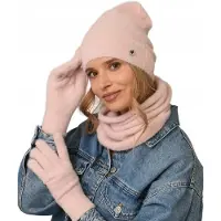 Alur - Dames Set Beanie + Sjaal + Handschoenen - Alpaca Touch - Uni - Made in Poland