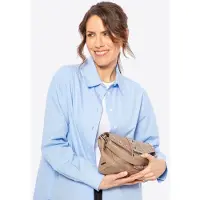 WITTCHEN Dames eco-leren schoudertas met decoratieve klinknagels, beige
