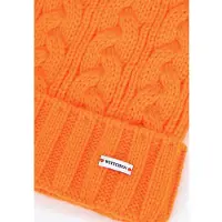 WITTCHEN - Dames Muts - Vlecht - Pompon - Oranje