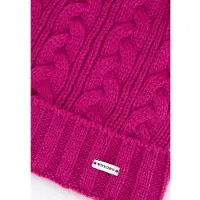WITTCHEN Vrouwen - Pompon Hat - Fuchsia - Kabel Gebreid - Acryl