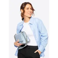 WITTCHEN Dames eco-leren schoudertas, twee compartimenten, klein, blauw