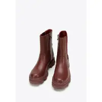 WITTCHEN Dames Leren Platform Chelsea Boots Kersen Natuurlijk Leer