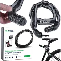 Fit4Med | Ketting met slot - Zwart - 90 cm x 6 mm - Anti-diefstalbeveiliging - Reflecterende elementen