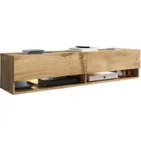 Bratex A140 - TV-meubel - 140 cm breed - Mat Wotan Eiken - Hangend of Staand - Greeploos