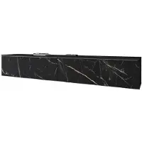Bratex Modern TV-Meubel 180 cm – RTV Meubel Hangend of Staand – 2 Deuren – Volledig Mat Zwart – Greeploos Design – 180x30x33 cm
