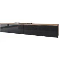 MINIO go for it MINIO TV-meubel DONNA, 180 cm - TV-kast in Wotan eikenhout / zwart hoogglans