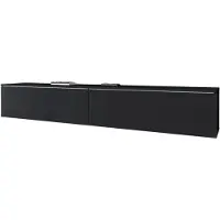 Bratex Modern TV-Meubel 180 cm – RTV Meubel Hangend of Staand – 2 Deuren – Volledig Mat Zwart – Greeploos Design – Geschikt voor TV's tot 77 inch