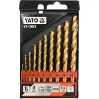 YATO HSS-TiN metaalboor set - - YT-44674 - 1–10 mm (10 stuks) - TiN coating - 135 hoek
