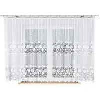 Markizeta Demetria Serie - Jacquard Gordijn - 400x160 cm - Wit - Rozenmotief