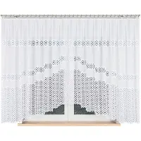 Markizeta ADRIANNA Serie - Jacquard Gordijn - 400x160 cm - Wit - Decoratief Uitgesneden