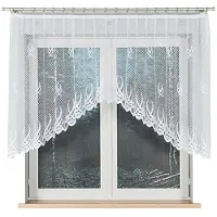 Markizeta GOSIA Serie - Kant-en-klare Jacquard Vitrage - 300x120 cm - Wit - Decoratieve Rand
