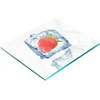 Tulup Multifunctionele decoratieve snijplank van gehard staal voor de keuken, aardbeienijs, 60x52 cm