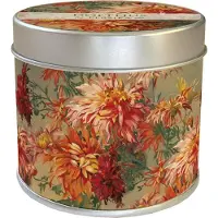 Sköna Ting Vonná kaars in blik, herfstbloemen, oranje dahlia