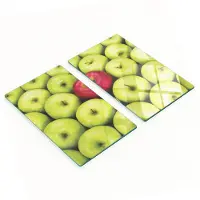 Tulup Multifunctionele decoratieve glazen borden met appelprint 2x30x52 cm