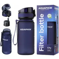 AQUAPHOR filterfles in marineblauw + 1 waterfilterpatroon, inhoud 0,35 liter
