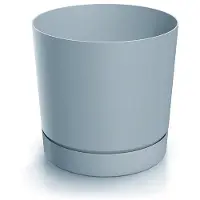 Prosperplast Bloempot met schotel grijs kunststof 17,8 cm Tubo