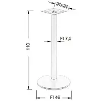 Stema Serie - Metalen Tafelbasis - 46 cm - Zwart