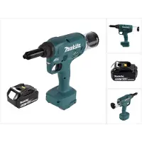 Makita DRV 250 T1 accu-blindklinkmachine 18 V 20 kN borstelloos + 1x accu 5,0 Ah - zonder oplader