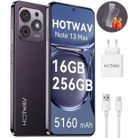 HOTWAV Note 13 Max - smartphones zonder abonnement - 256 GB - 5160 mAh - 4G Dual SIM - Face ID - GPS - Vingerafdrukherkenning - Paars