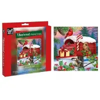 Craft ID Diamond painting 20 x 20 cm, brievenbus met vogeltjes en cadeautjes, knutselen, hobby