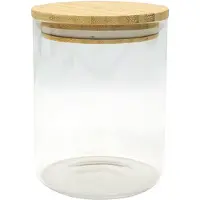 Fackelmann Bewaarbox van glas 0,9L met bamboedeksel Nature