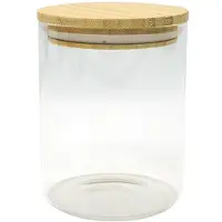 Fackelmann Bewaarbox van glas 0,9L met bamboedeksel Nature