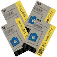 Top Filter Set van 4 pakken van 4 stofzuigerzakken 64139 voor Rowenta TopFilter Premium