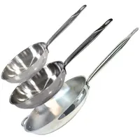 Fackelmann Set van 3 roestvrijstalen pannen van 24 cm, 28 cm en 32 cm Elo Profi Therm