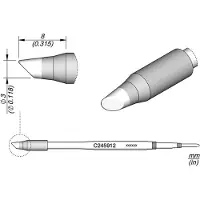 JBC C245912 Soldeerpunt Ronde vorm, afgeschuind Grootte soldeerpunt 3.0 mm Lengte soldeerpunt: 8 mm Inhoud: 1 stuk(s)