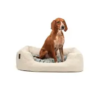 Lionto comfort hondenmand, zacht, antislip & onderhoudsvriendelijk, 80x60 cm beige