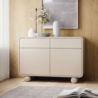 Ravio Commode ORION K2D2SZ in de kleur Cashmere, met afgeronde randen en op bolvormige poten. Kast, dressoir