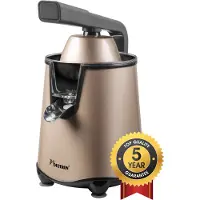 Bestron Citruspers Elektrisch - ACJ600SAT - 200W - Incl. 2 perskegels, pulpfilter, druppelstop, pershendel - Beige - 5 jaar garantie