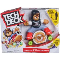 Tech Deck Shred N' Blast Sk8board, gemotoriseerd fingerboardspeelgoed met skater en schans voor snelle acties en hoge sprongen