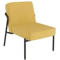 Meet by Paperflow MEDSO Classic S fauteuil, gestoffeerd, verwisselbare zitting, B 580 x D 743 x H 736 mm, stof en staal, geel/matzwart