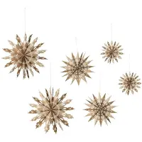 Bloomingville Kerstornament papier nature - 6 stuks