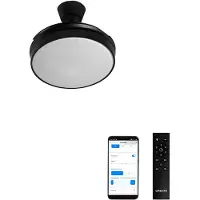 Create - Plafondventilator 40W stille intrekbare bladen Ø91cm met licht - Zwart - WIFI + Afstandsbediening - WIND CLEAR
