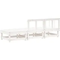 vidaXL 3-delige Loungeset massief grenenhout wit