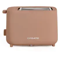 Create - Broodrooster van 750 W - Met beveiligingssysteem - Zes vermogensniveaus - Mokka - TOAST STUDIO
