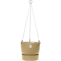 Elho Greenville Hangschaal 24 - Hangpot voor Buiten - 100% Gerecycled Plastic - Ø 23.5 x H 20.5 cm - Goudkleurig zand